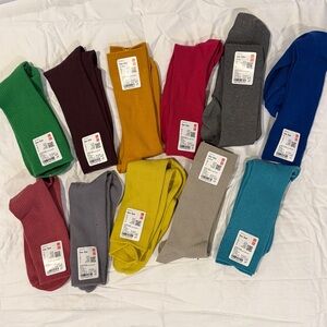Lot of 11 pairs Uniqlo socks various colors brand new with tags
